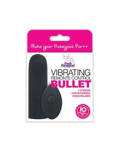 Pink Pussycat Vibrating Remote Control Bullet - Black