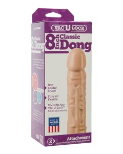 Vac-U-Lock 8" Classic Dong - White