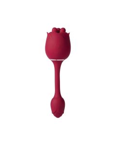 Roseann Double Ended Rose Toy Vibrator - Red