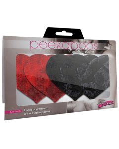 Stolen Kisses Hearts - Red & Black Pack of 2