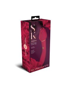 Secret Kisses Rosegasm Twosome Dual Ended Rose Bud w/Clitoral Suction & G-Spot Vibe - Red